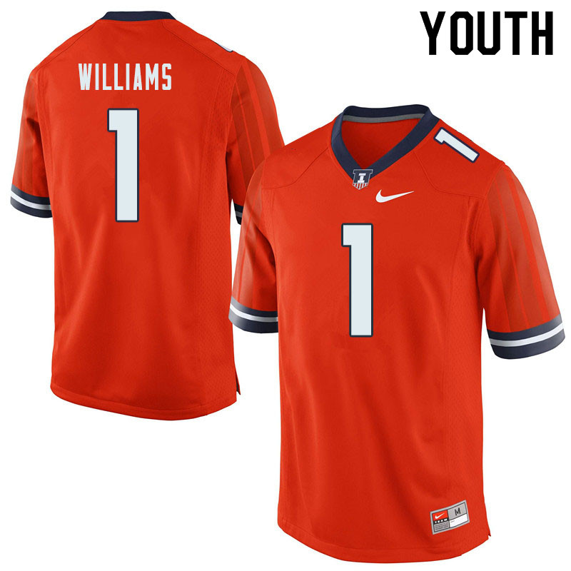Youth #1 Isaiah Williams Illinois Fighting Illini College Football Jerseys Sale-Orange